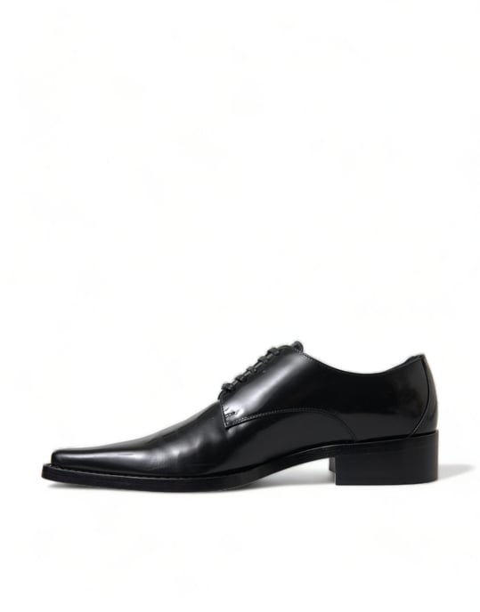 Zapatos de Tacón Plano Formales de Cuero Negro Dolce & Gabbana - Image 5