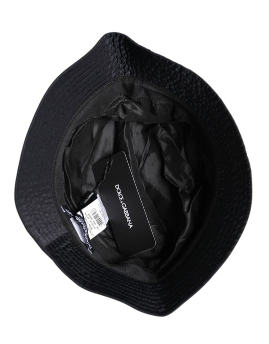 Sombrero de Cubo de Algodón Negro de Dolce & Gabbana con Ala Ancha - Image 5