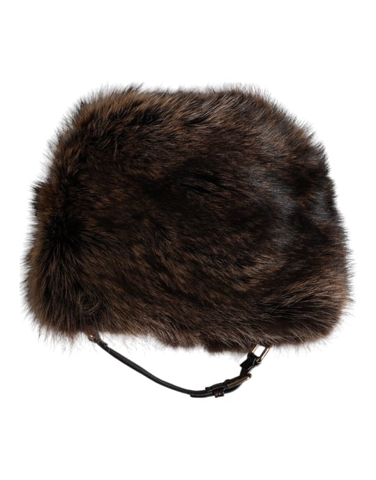 Sombrero de cubo de piel marrón para mujer Dolce & Gabbana - Image 2
