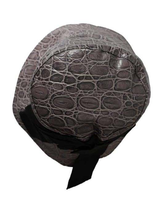 Sombrero de Cubo de Cuero con Patrón en Negro y Gris de Dolce & Gabbana - Image 3