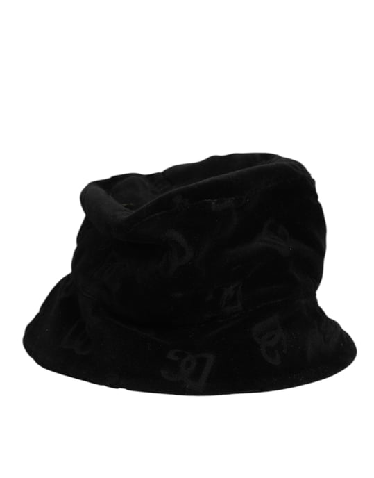 Gorra de Cubo Logo de Algodón Suede Negro Dolce & Gabbana - Image 2