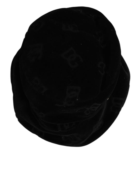 Gorra de Cubo Logo de Algodón Suede Negro Dolce & Gabbana - Image 6