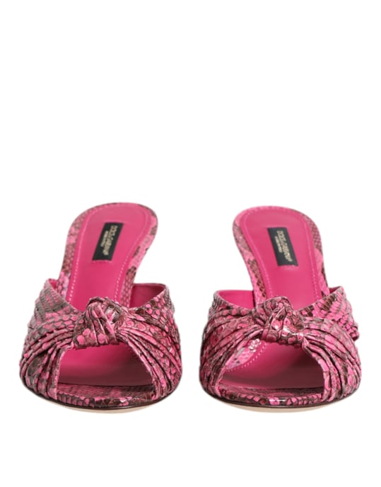 Sandalias de Tacón de Cuero Rosa Dolce & Gabbana - Image 2