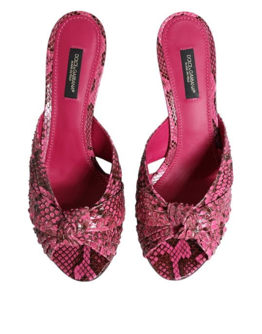 Sandalias de Tacón de Cuero Rosa Dolce & Gabbana - Image 3