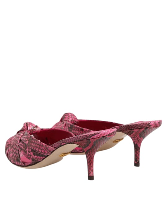 Sandalias de Tacón de Cuero Rosa Dolce & Gabbana - Image 5