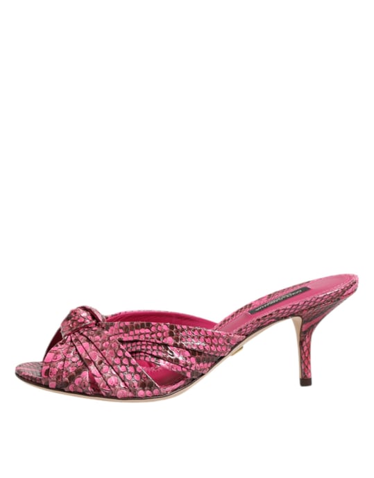 Sandalias de Tacón de Cuero Rosa Dolce & Gabbana - Image 6