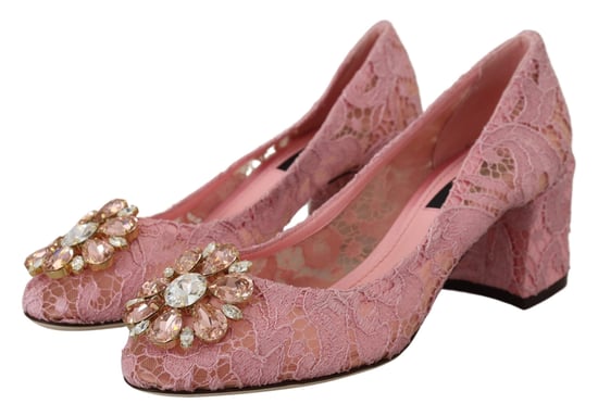 Zapatos de Tacón de Encaje Crystal Rosa Taormina de Dolce & Gabbana - Image 2