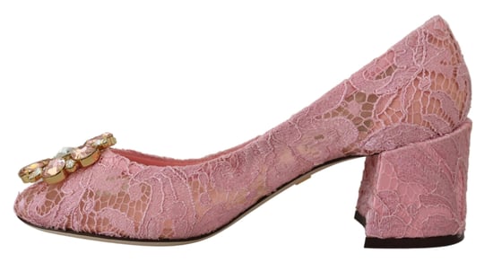 Zapatos de Tacón de Encaje Crystal Rosa Taormina de Dolce & Gabbana - Image 4