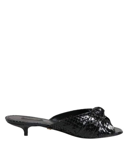 Sandalias de Tacón de Cuero Negro Dolce & Gabbana - Image 1