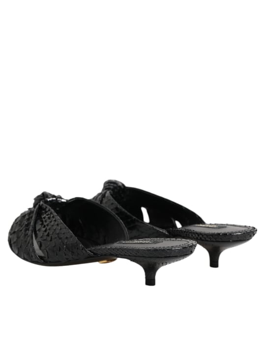 Sandalias de Tacón de Cuero Negro Dolce & Gabbana - Image 5