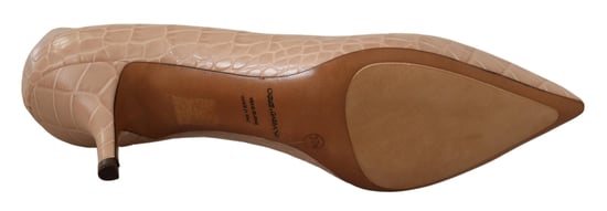 Zapatos de Tacón Punta Alta de Cuero Beige Dolce & Gabbana - Image 5