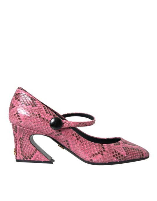 Zapatos de tacón Mary Jane de piel de pitón rosa de Dolce & Gabbana - Image 1