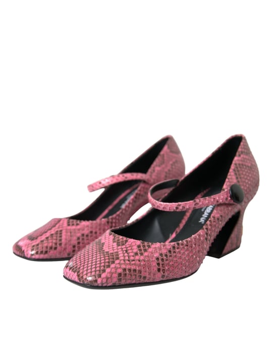 Zapatos de tacón Mary Jane de piel de pitón rosa de Dolce & Gabbana - Image 3