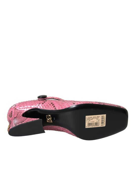 Zapatos de tacón Mary Jane de piel de pitón rosa de Dolce & Gabbana - Image 6