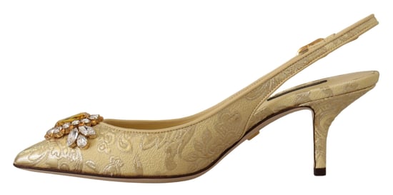 Zapatos de tacón con tira de cristal dorado Dolce & Gabbana - Image 3