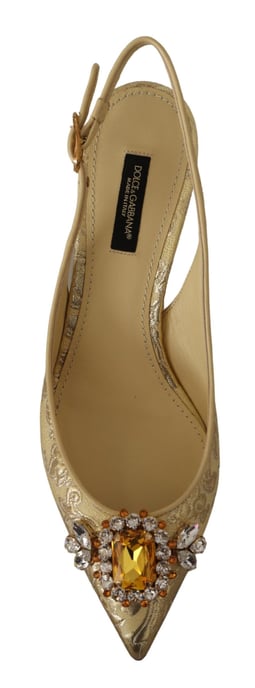 Zapatos de tacón con tira de cristal dorado Dolce & Gabbana - Image 5