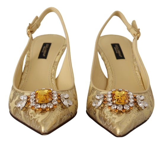 Zapatos de tacón con tira de cristal dorado Dolce & Gabbana - Image 6