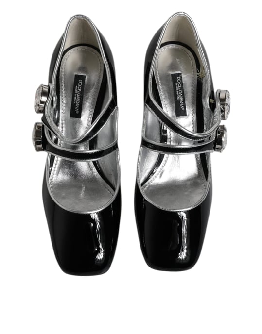 Zapatos de tacón Mary Jane de charol negro con cristales de Dolce & Gabbana - Image 3