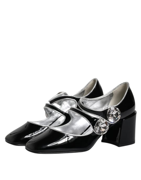 Zapatos de tacón Mary Jane de charol negro con cristales de Dolce & Gabbana - Image 4