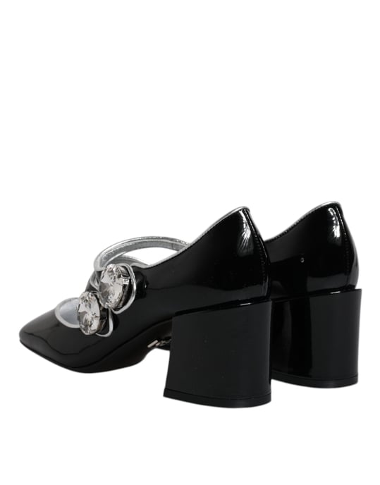 Zapatos de tacón Mary Jane de charol negro con cristales de Dolce & Gabbana - Image 5