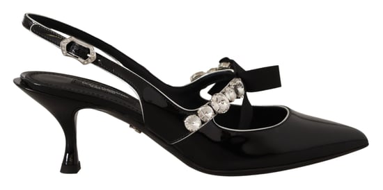 Zapatos con Tacones de Charol Negro y Cristales de Dolce & Gabbana - Image 1
