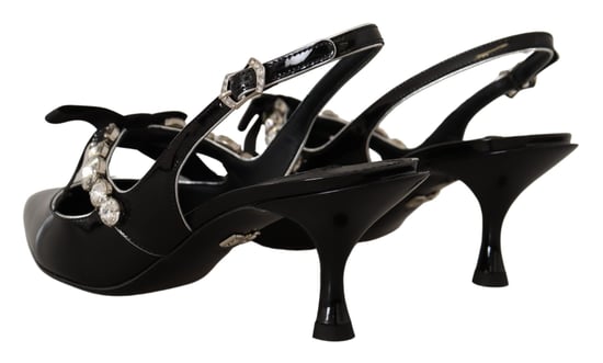 Zapatos con Tacones de Charol Negro y Cristales de Dolce & Gabbana - Image 2