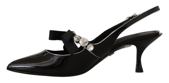 Zapatos con Tacones de Charol Negro y Cristales de Dolce & Gabbana - Image 3