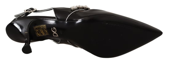 Zapatos con Tacones de Charol Negro y Cristales de Dolce & Gabbana - Image 4