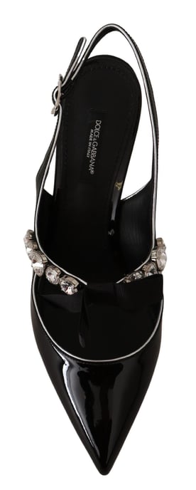 Zapatos con Tacones de Charol Negro y Cristales de Dolce & Gabbana - Image 5