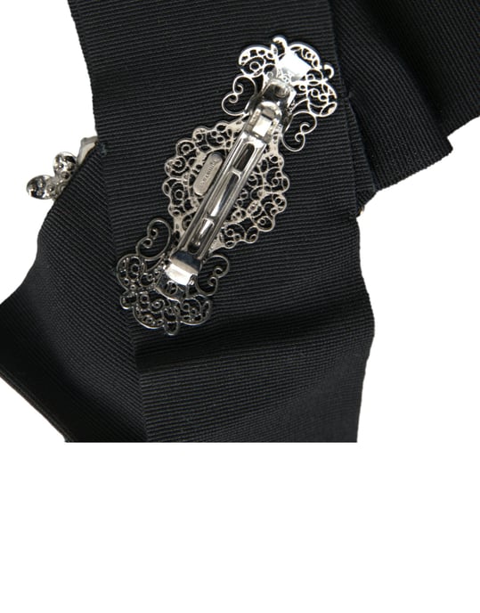 Clip para el cabello adornado con cristales Swarovski negros de Dolce & Gabbana - Image 4