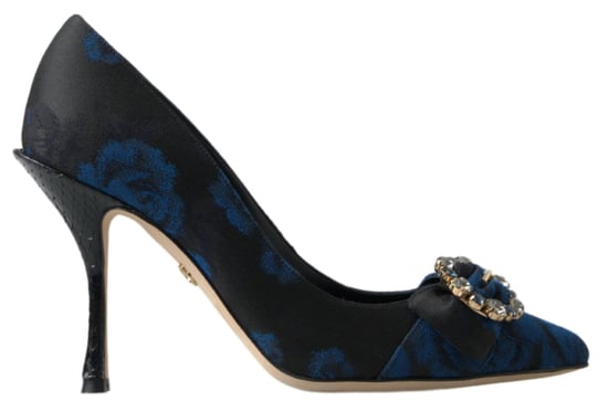 Zapatos de tacón con cristales Ayers de flores azules Dolce & Gabbana - Image 1