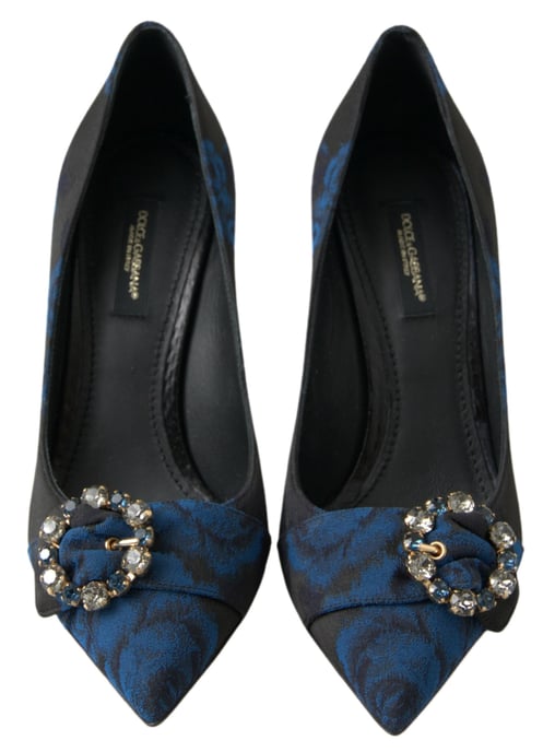 Zapatos de tacón con cristales Ayers de flores azules Dolce & Gabbana - Image 3