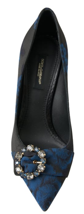 Zapatos de tacón con cristales Ayers de flores azules Dolce & Gabbana - Image 4