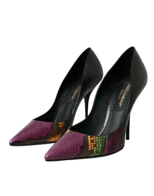 Zapatos de tacón de cuero exótico multicolor Dolce & Gabbana - Image 3