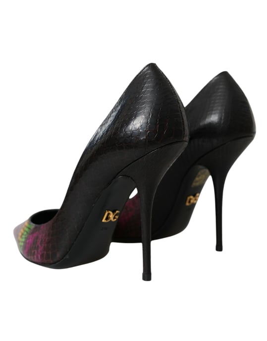 Zapatos de tacón de cuero exótico multicolor Dolce & Gabbana - Image 4