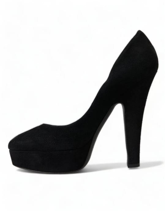 Zapatos de tacón plataforma de cuero ante negro Dolce & Gabbana - Image 5