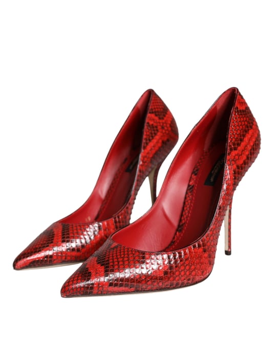 Pumps de tacón alto stiletto en piel roja de Dolce & Gabbana - Image 3
