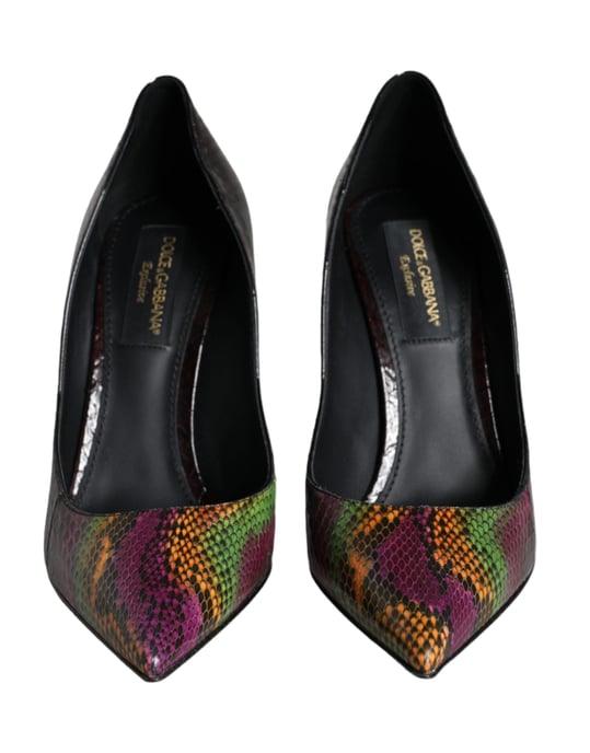 Zapatos de Tacón de Cuero Exótico Multicolor Dolce & Gabbana - Image 2