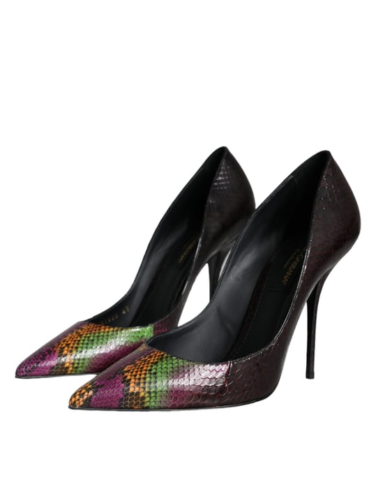 Zapatos de Tacón de Cuero Exótico Multicolor Dolce & Gabbana - Image 3