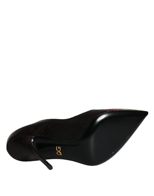 Zapatos de Tacón de Cuero Exótico Multicolor Dolce & Gabbana - Image 6