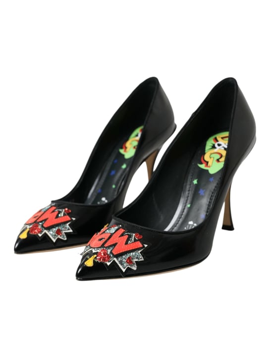 Zapatos de tacón WOW de cuero negro de Dolce & Gabbana - Image 3