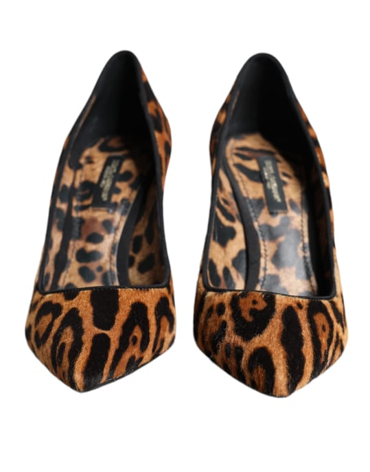 Zapatos de tacón de pelo de ternera marrón leopardo de Dolce & Gabbana - Image 2