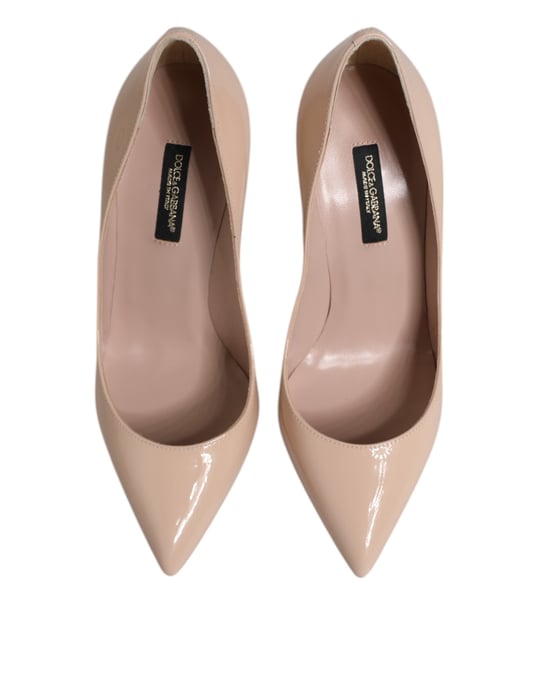 Zapatos de tacón stiletto de charol beige Dolce & Gabbana - Image 3