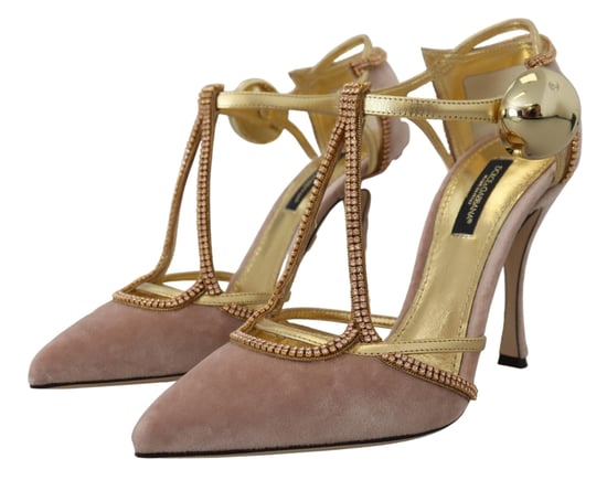 Zapatos de tacón con tira en T de cristal rosa de Dolce & Gabbana - Image 3