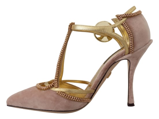 Zapatos de tacón con tira en T de cristal rosa de Dolce & Gabbana - Image 5