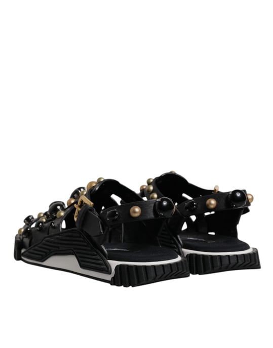 Sandalias de Cuero Negras con Estrellas de Dolce & Gabbana - Image 5