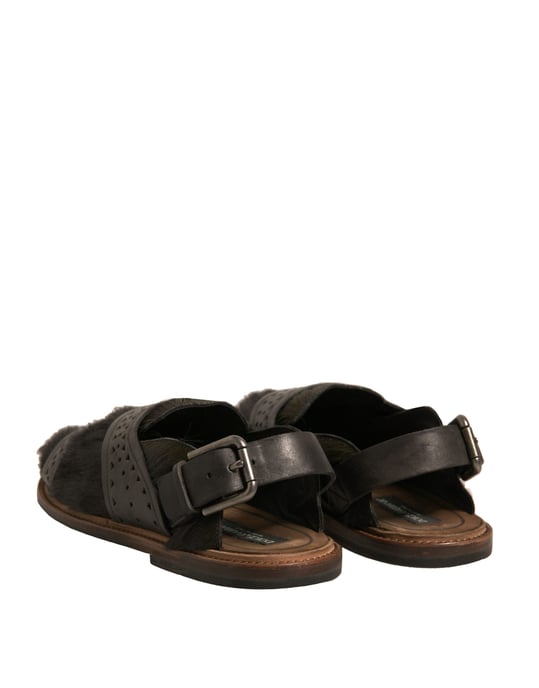Sandalias Planas de Cuero Verde Gazelle de Dolce & Gabbana - Image 5