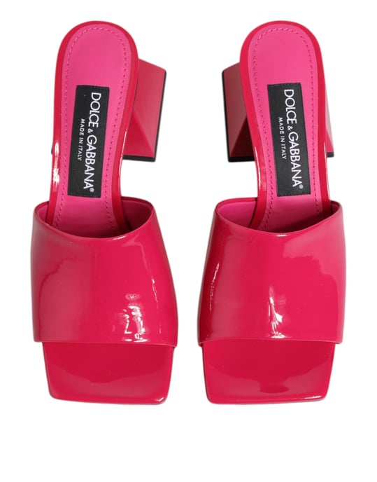 Sandalias de tacón bloque abierto en pink de Dolce & Gabbana - Image 4