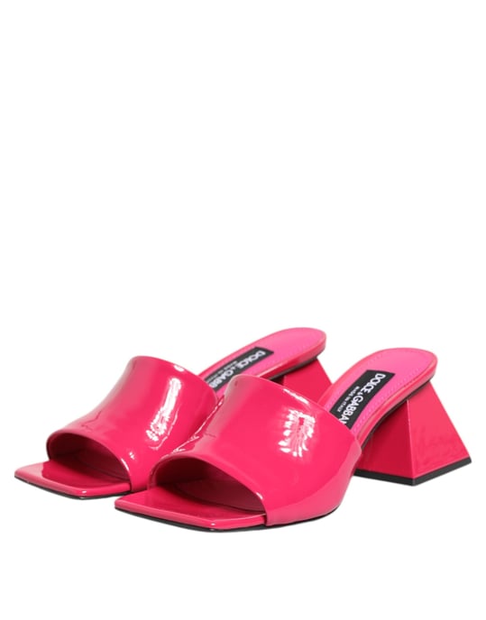 Sandalias de tacón bloque abierto en pink de Dolce & Gabbana - Image 5