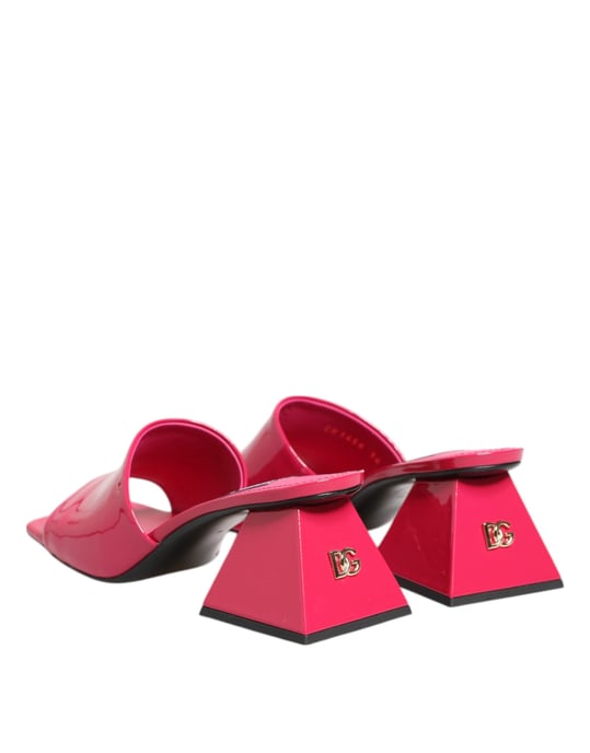 Sandalias de tacón bloque abierto en pink de Dolce & Gabbana - Image 6